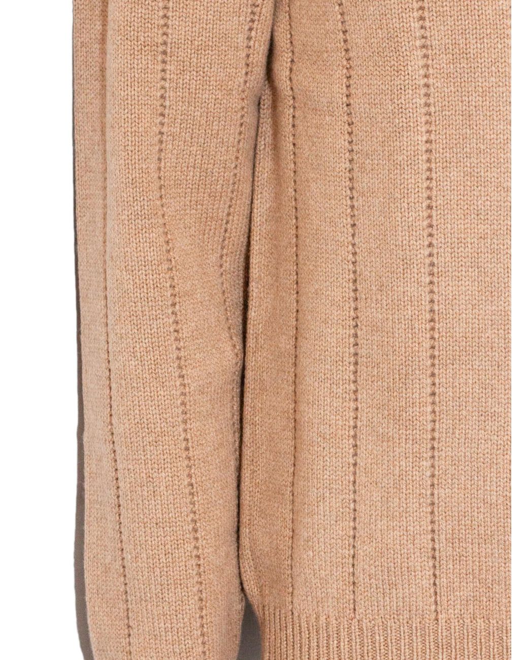 Cruciani Natural Vertical Ribbed Crew Neck Knitted Sweater for men