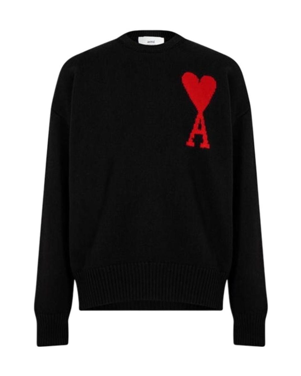 AMI Black Logo Sweater for men