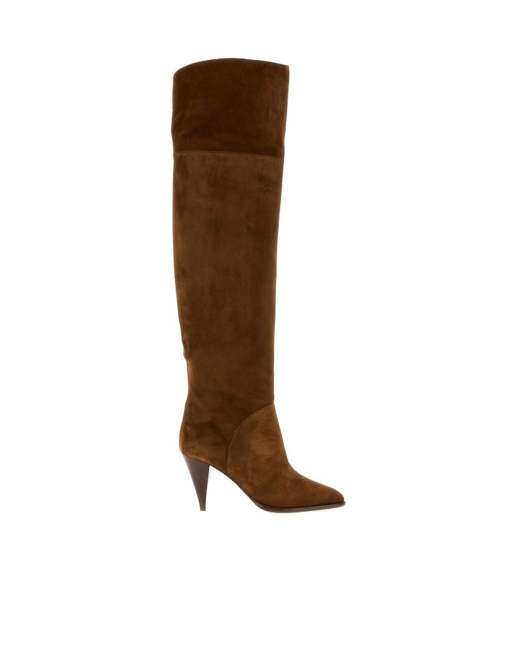 Casadei Brown Cone-Heel Knee-High Boots