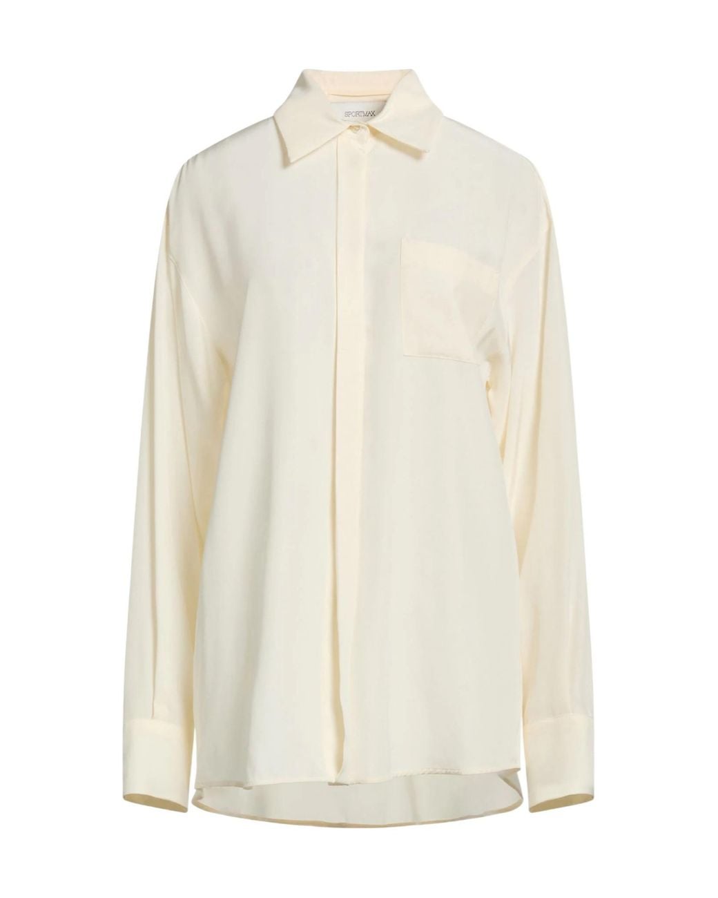 Sportmax White Minimalist Satin Shirt