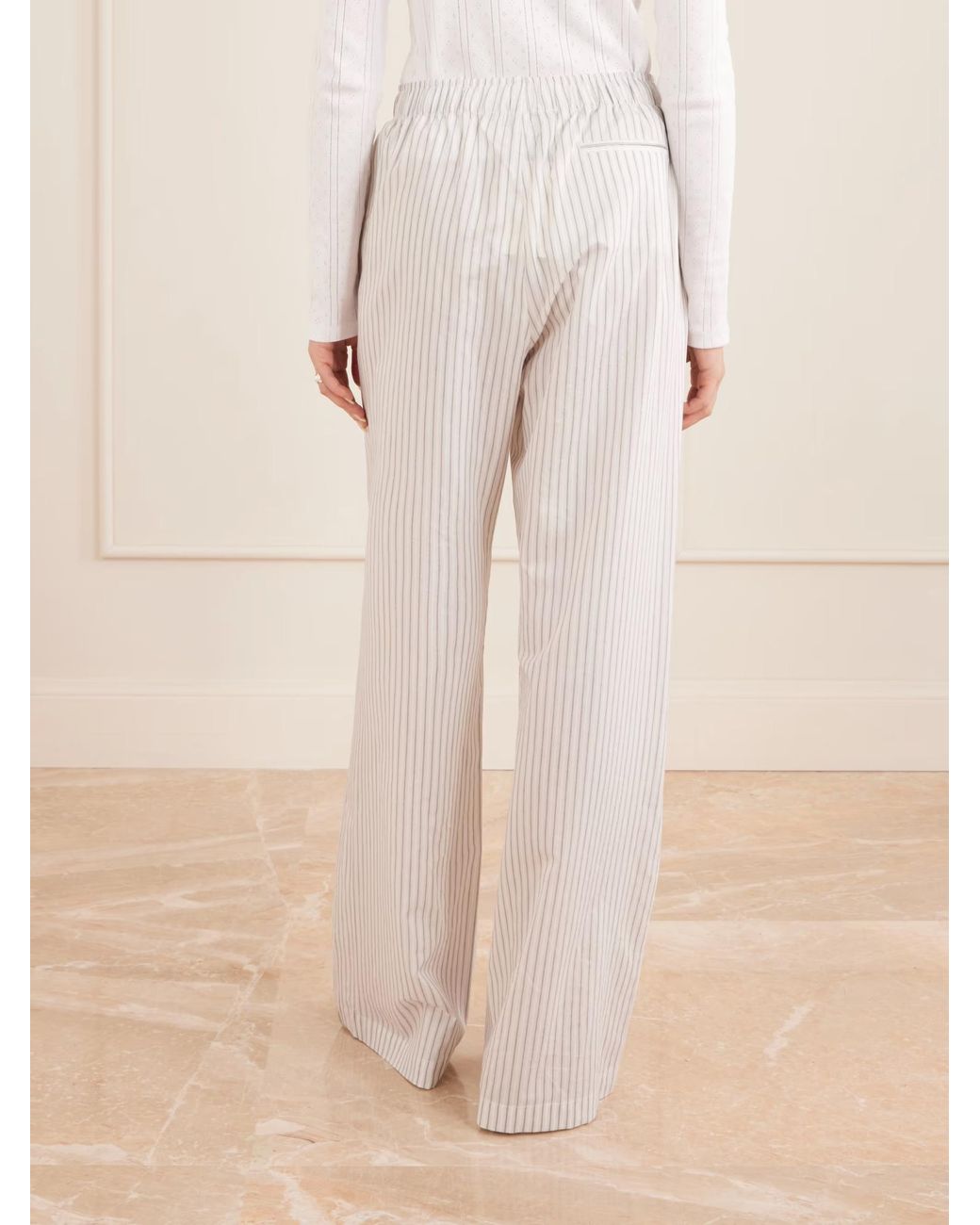 Rohe White Striped Casual Pants