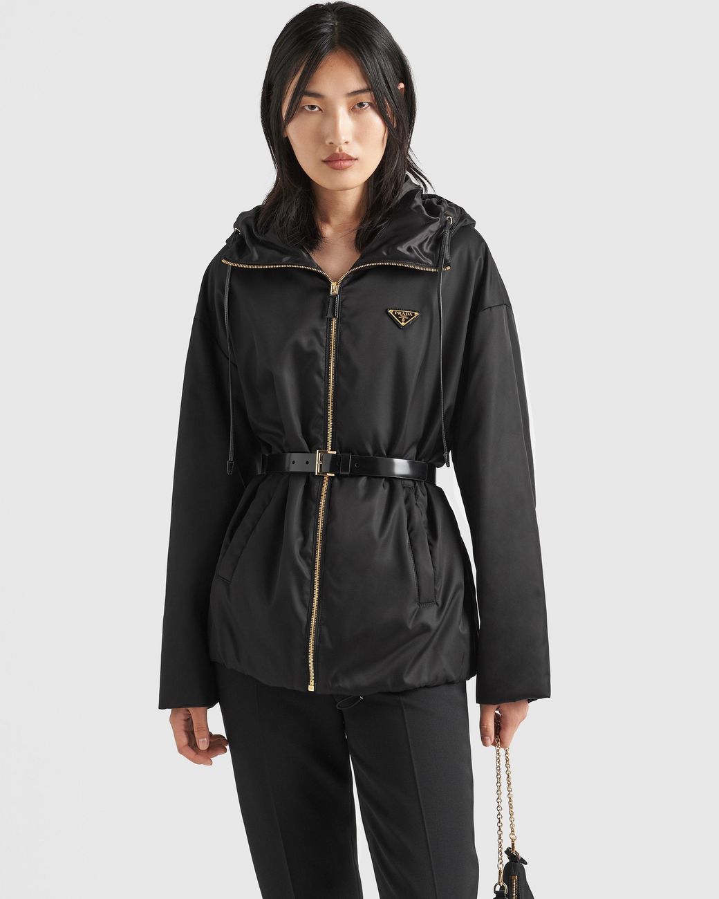 Prada Black Re-Nylon Hooded Jacket