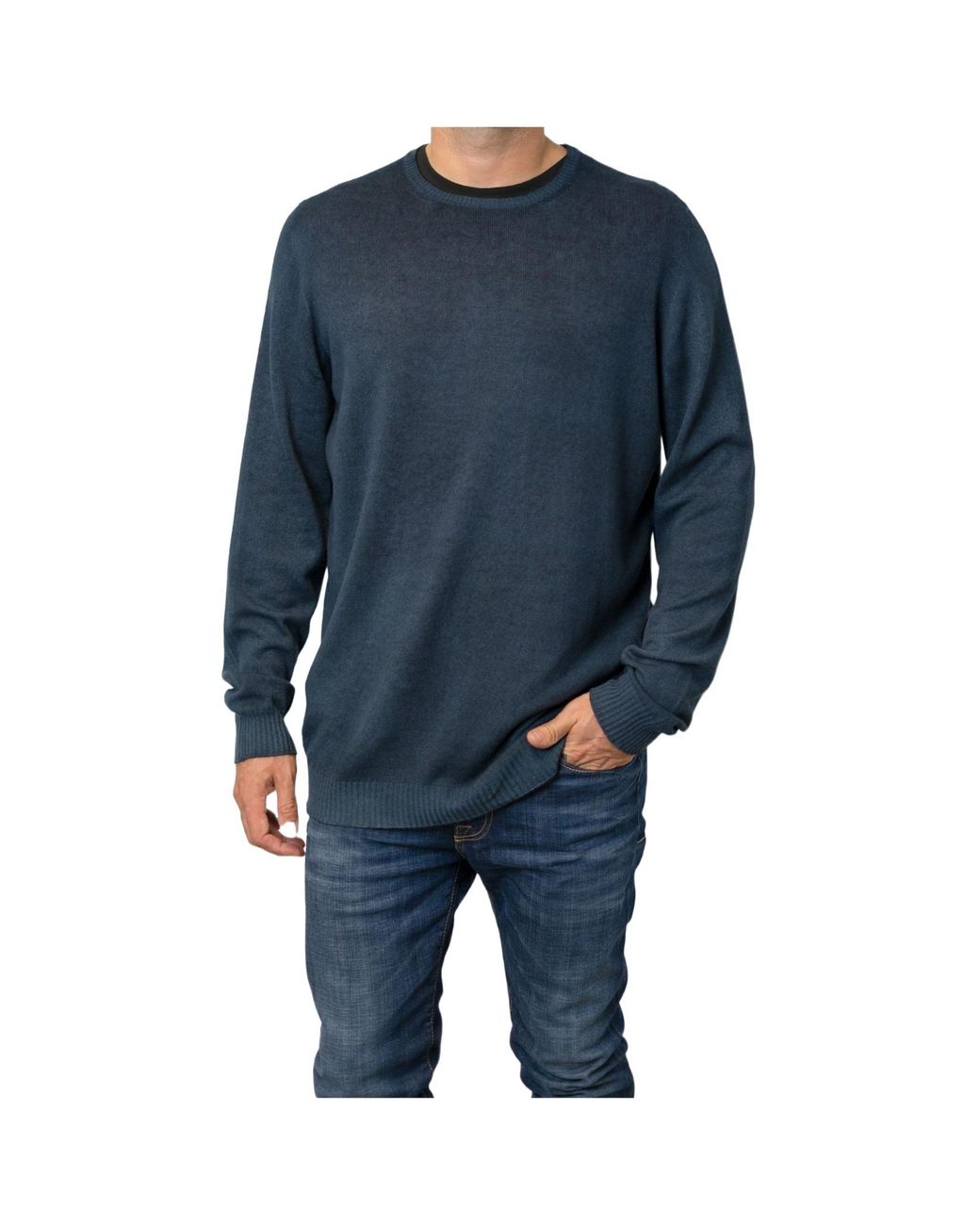 Avant Toi Blue Long-Sleeved Cashmere Sweater for men