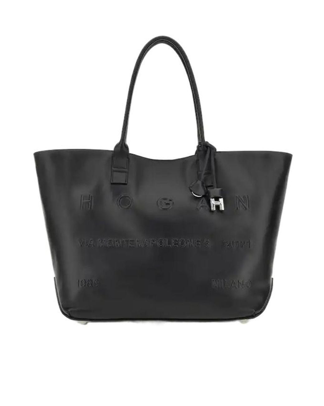 Hogan Black Address Medium Shopping Bag