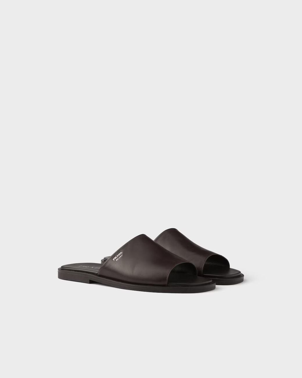 Prada Brown Open-Toe Slides for men
