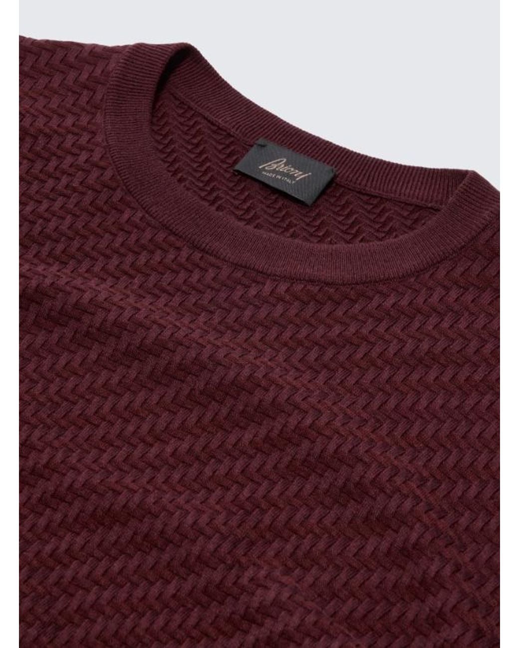 Brioni Purple Long-Sleeved Crewneck Jumper for men