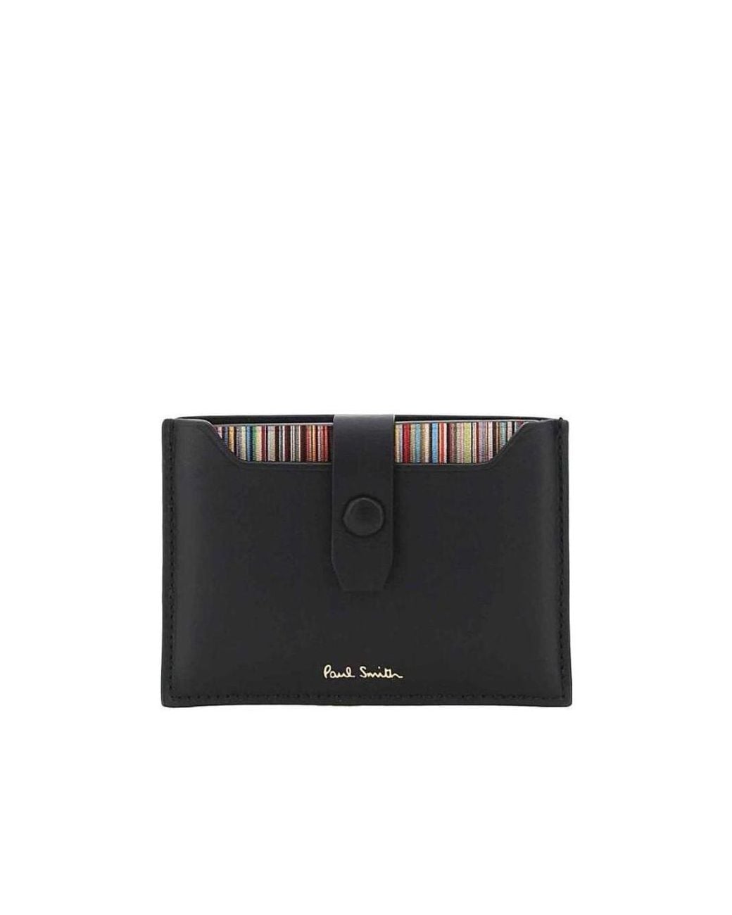 Paul Smith Black Signature Stripe Logo Printed Cardholder for men