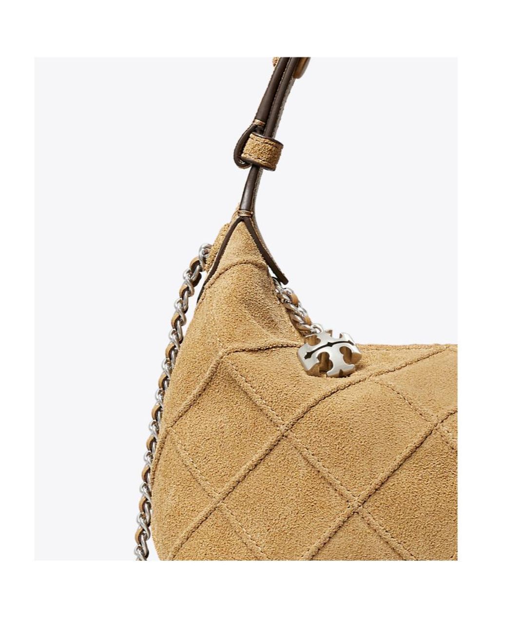 Tory Burch Metallic Mini Fleming Quilted Cross Body Bag