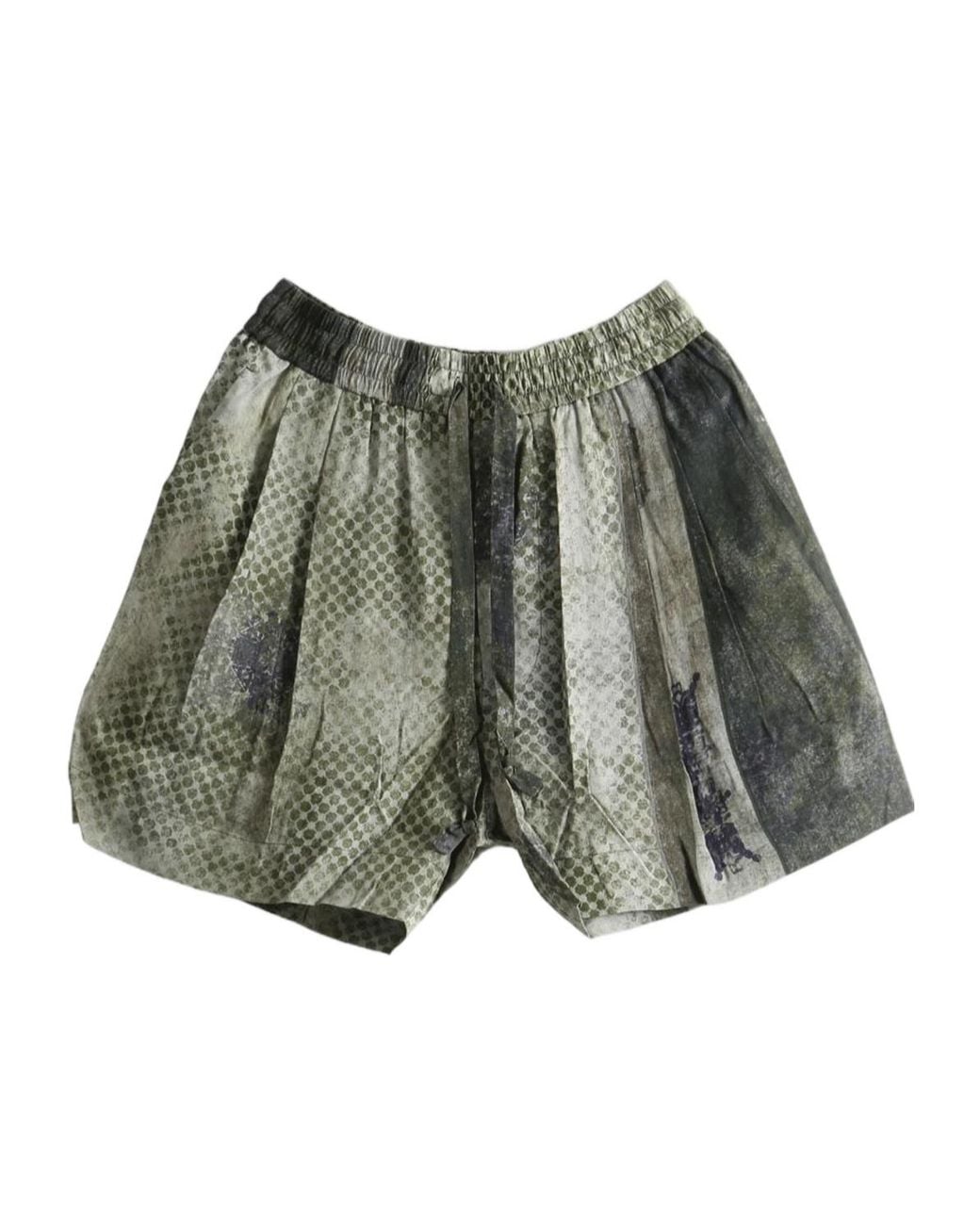 Ziggy Chen Green Digital Printed Drawstring Shorts for men