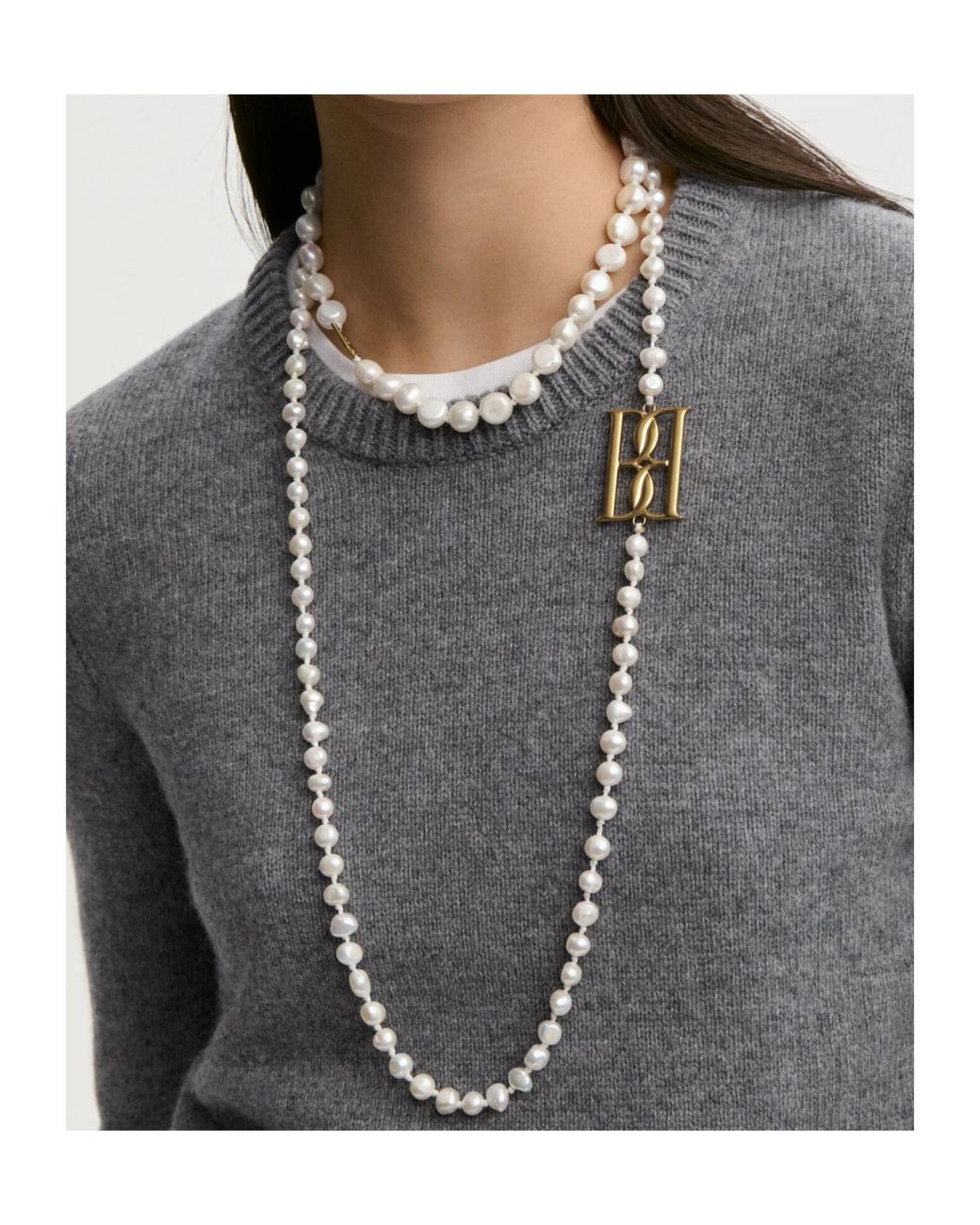 By Malene Birger Gray Hannan Crewneck Knitted Sweater