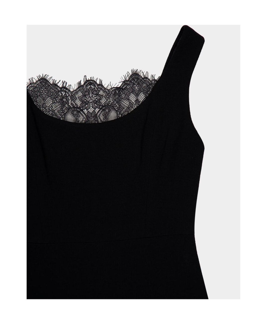 Roland Mouret Black Lace-Insert Crepe Dress