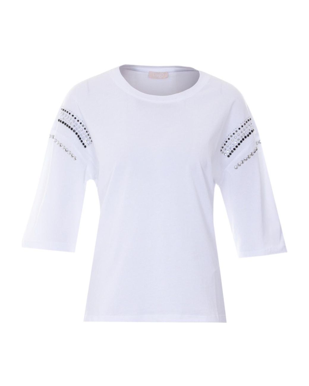 Liu Jo Blue Embellished Neckline T-Shirt