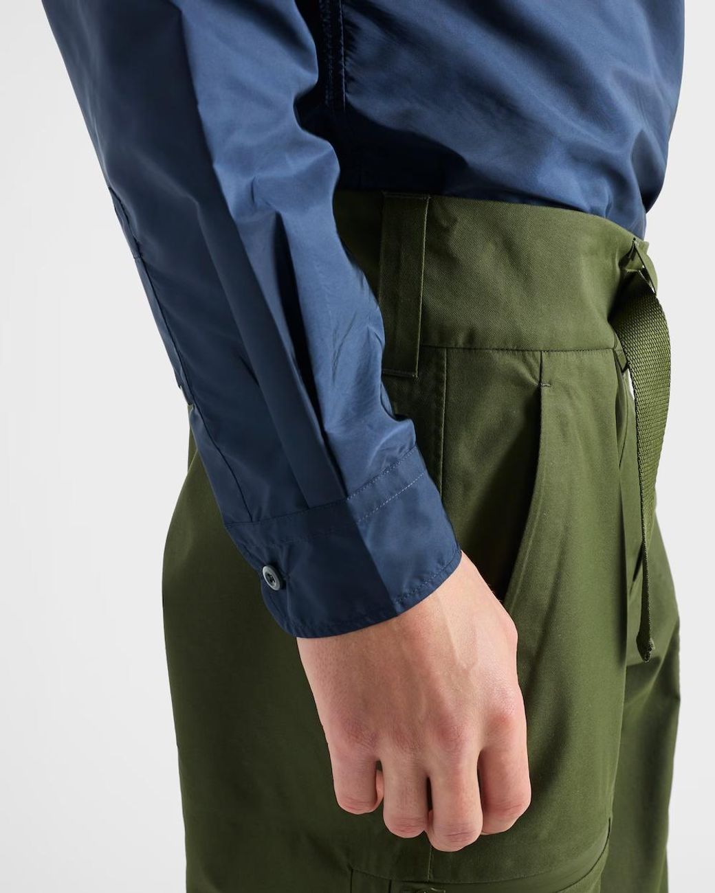 Prada Blue Long-Sleeved Button-Up Shirt for men