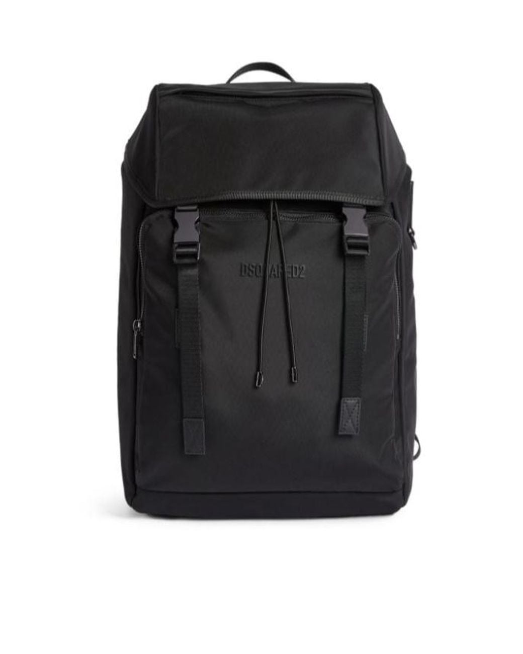 DSquared² Black Urban Foldover Top Backpack for men