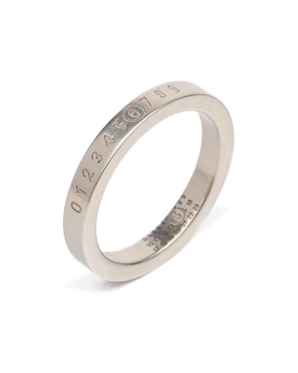 MM6 by Maison Margiela White Numeric Engraved Ring
