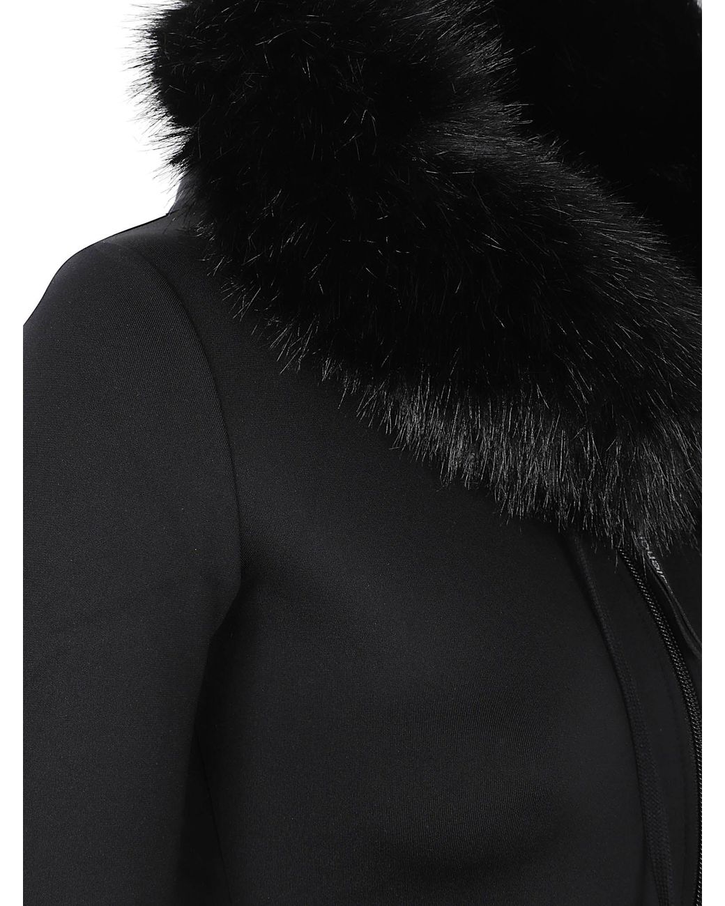 Balenciaga Black Fluffy Zip-Up Hooded Jacket
