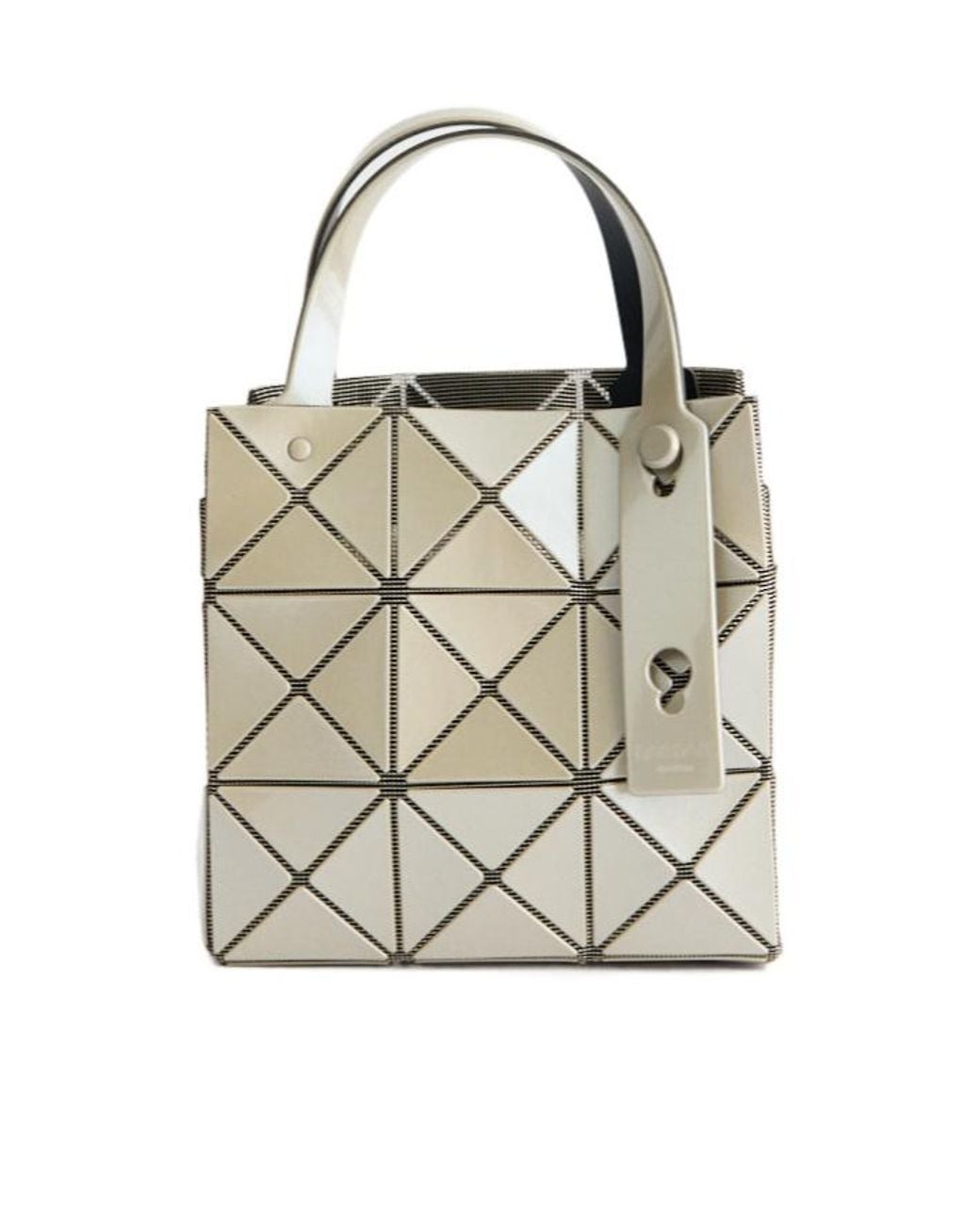 Issey Miyake White Geometric-Patterned Handbag