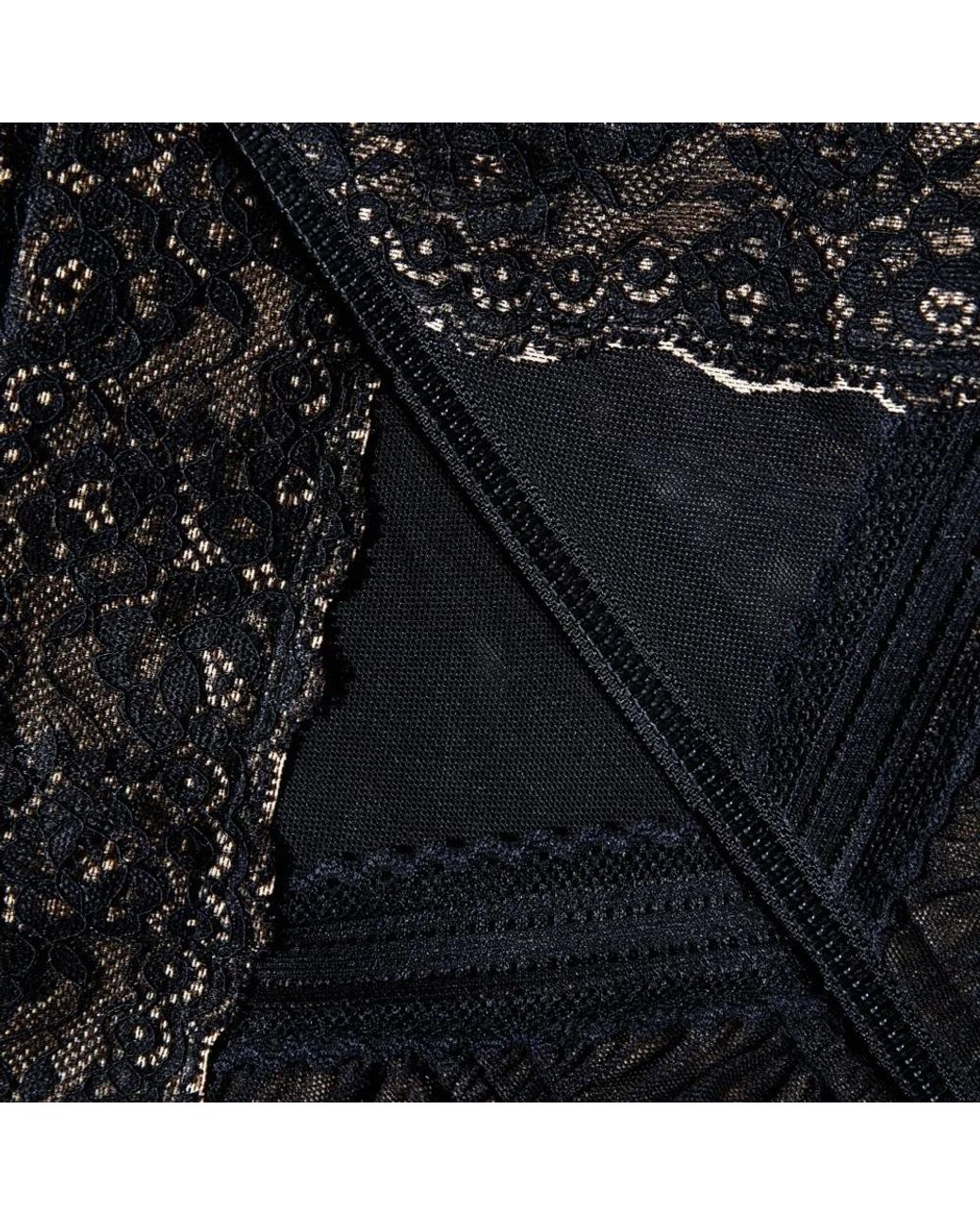 Self-Portrait Black Mesh Lace Mini Dress