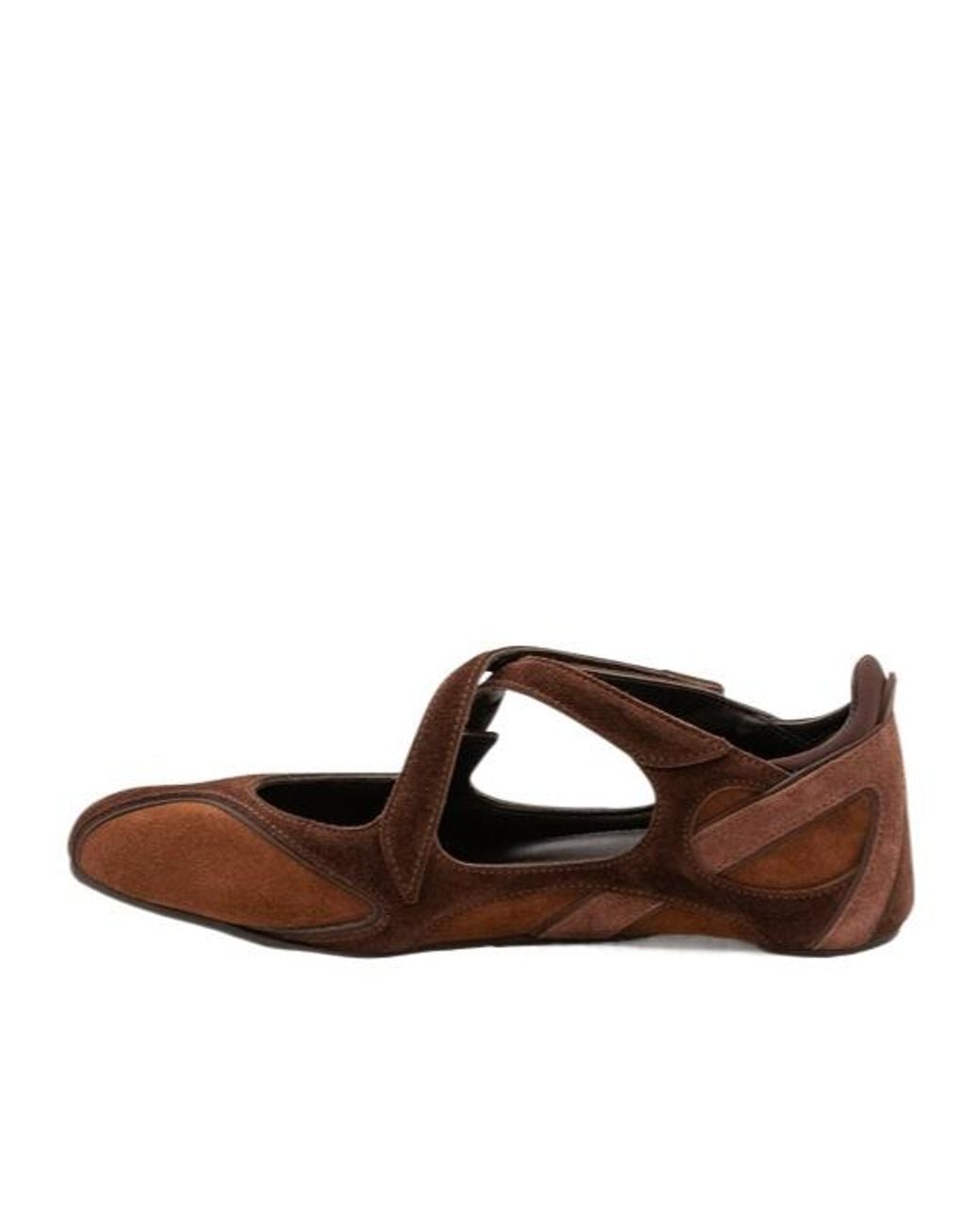 The Attico Brown The Logo Printed Ballet Flats