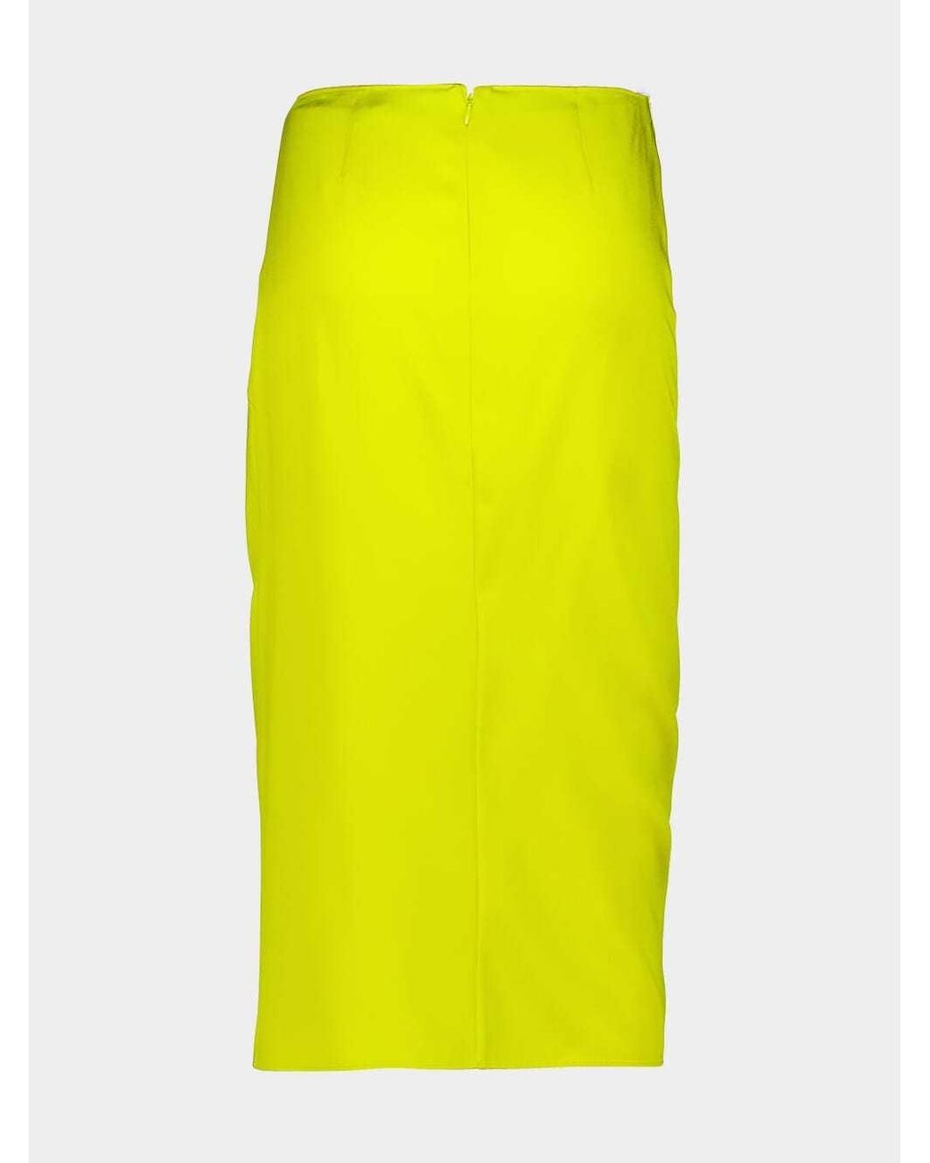 Stella McCartney Yellow Draped Midi Skirt