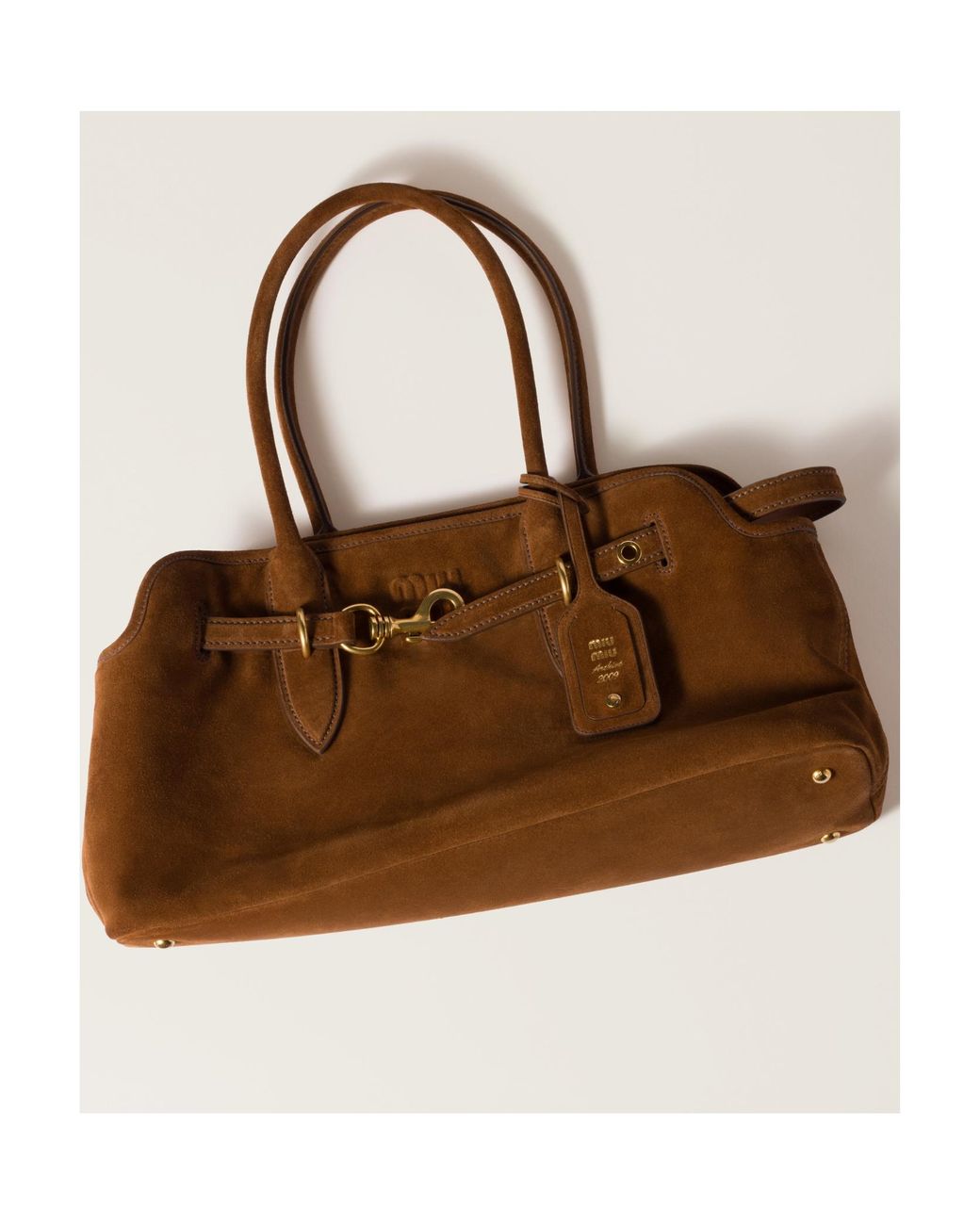 Miu Miu Brown Aventure Suede Bag