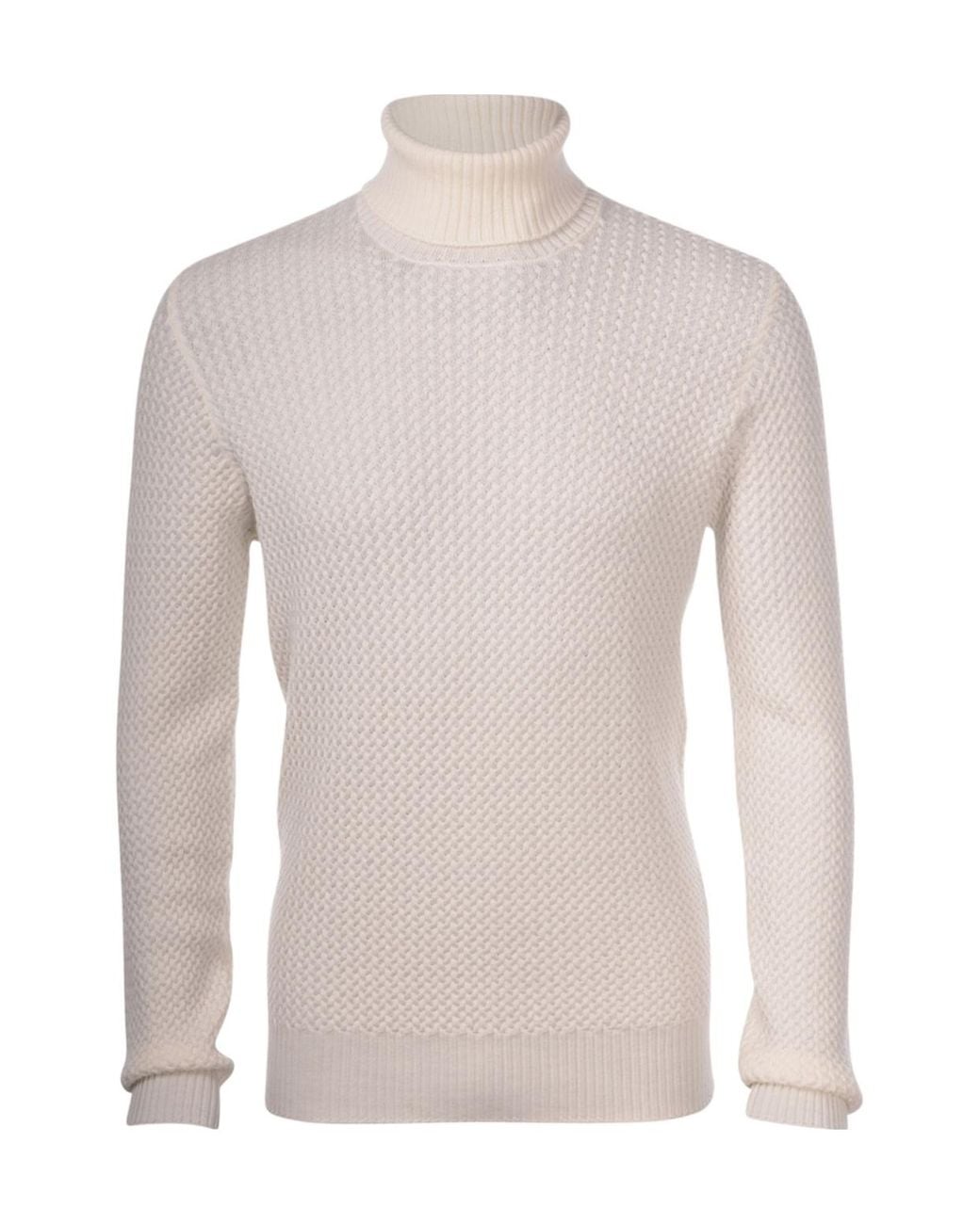 Gran Sasso Gray Cable Knit Pullover for men
