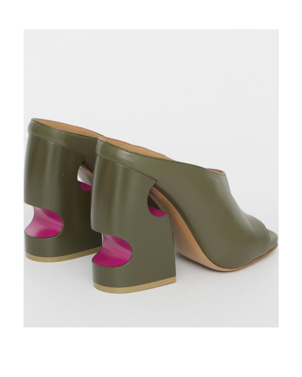 Off-White c/o Virgil Abloh Green Pop Meteor Open Toe Mules