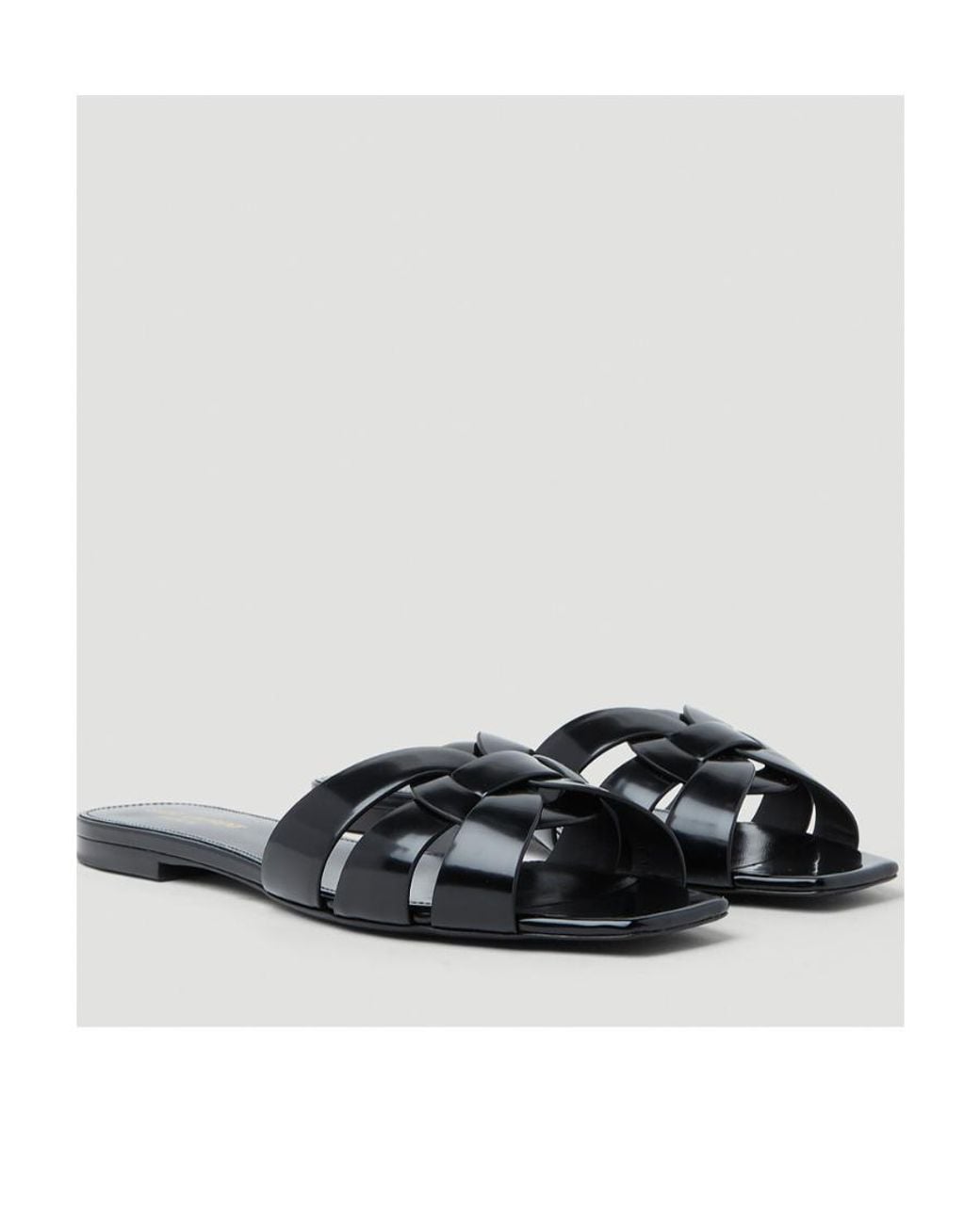 Saint Laurent Black Tribute Flat Sandals