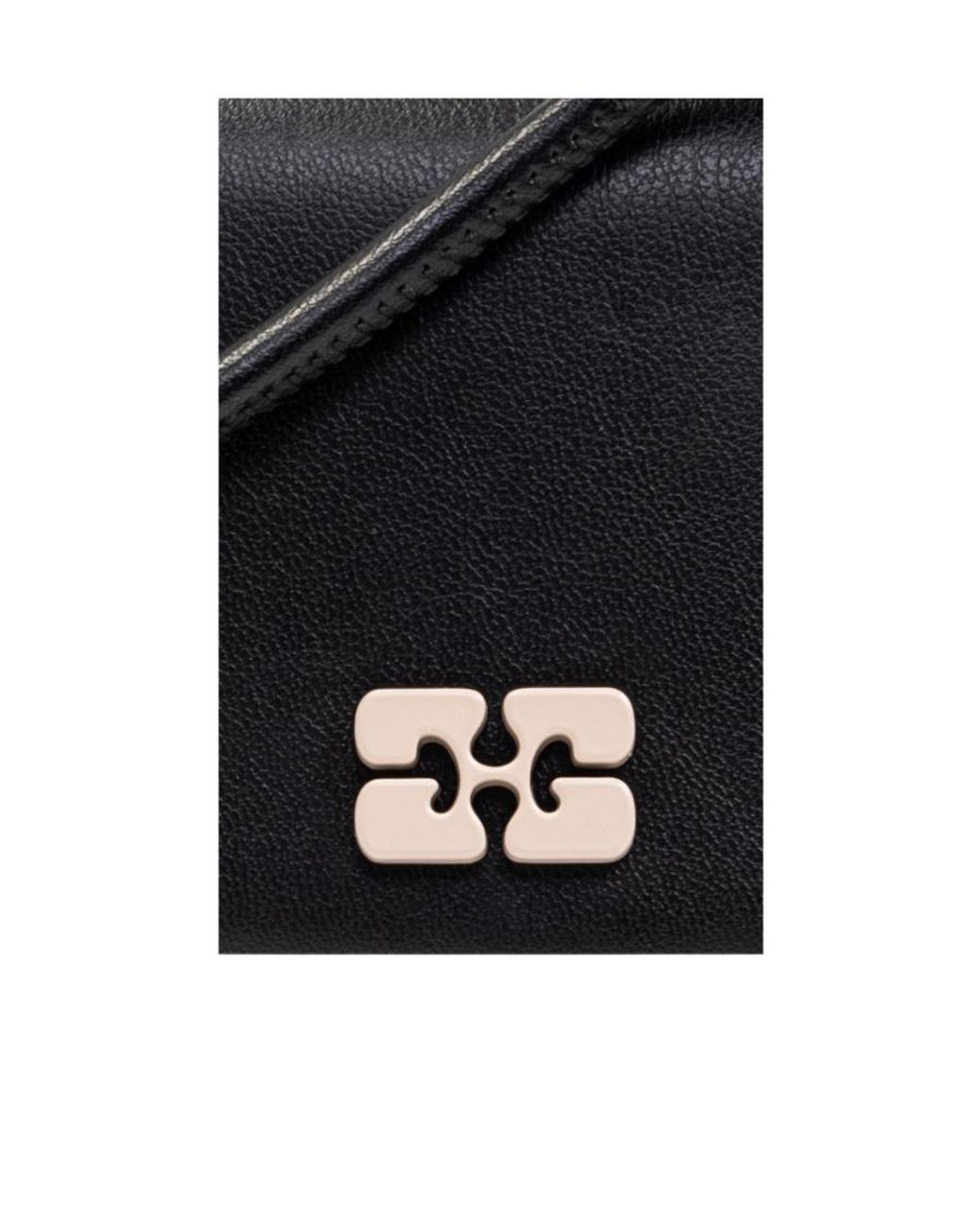 Ganni Black Bou Strapped Wallet