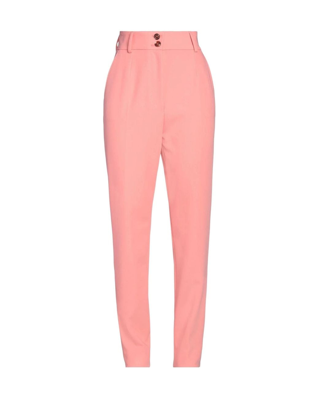 Dolce & Gabbana Pink Solid Color Twill Stretch Pants