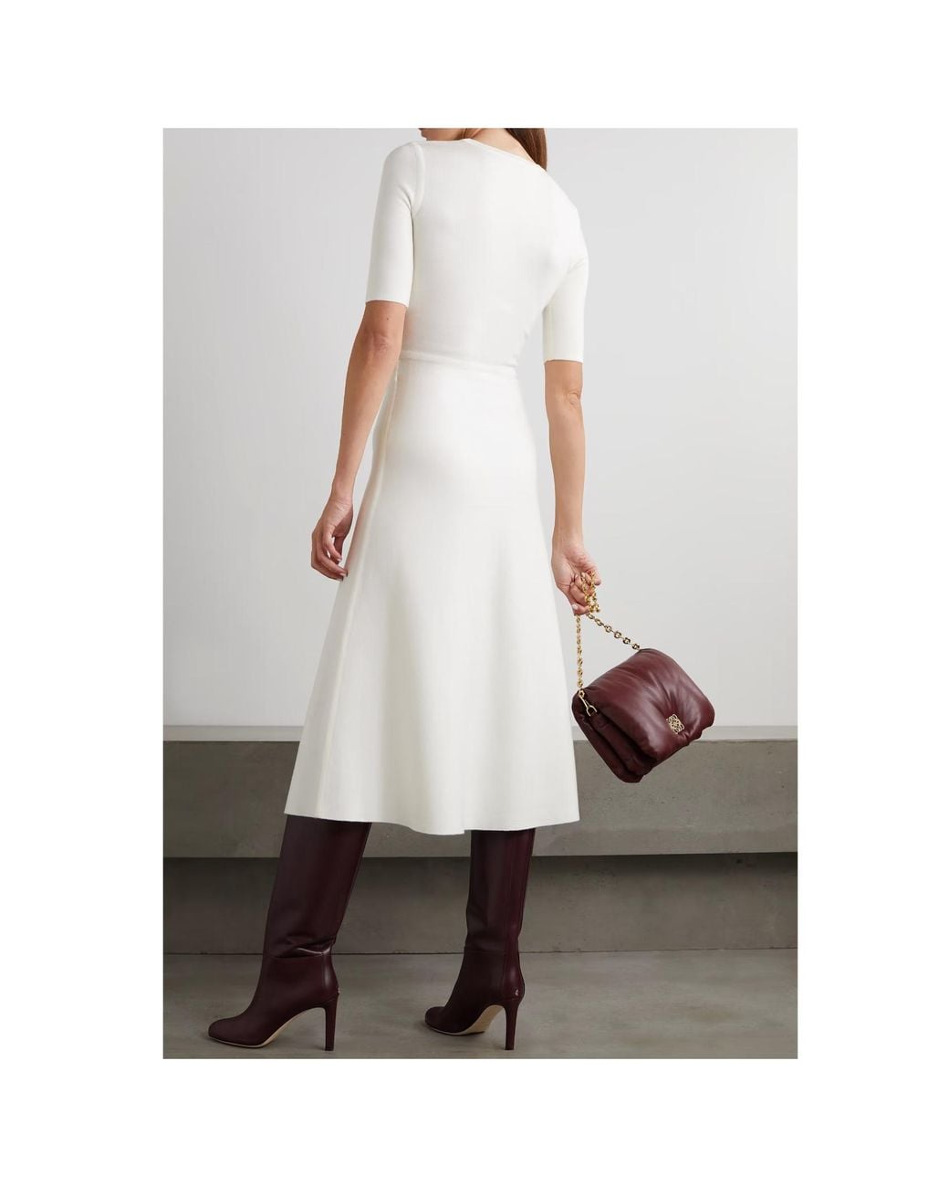 Gabriela Hearst White Short-Sleeve Midi Dress