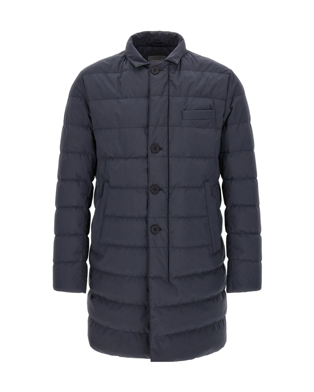 Herno Blue Technical Hooded Puffer Jacket for men