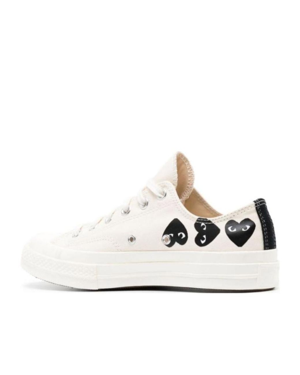 COMME DES GARÇONS PLAY White Printed Lace Low-Cut Skate Shoes for men