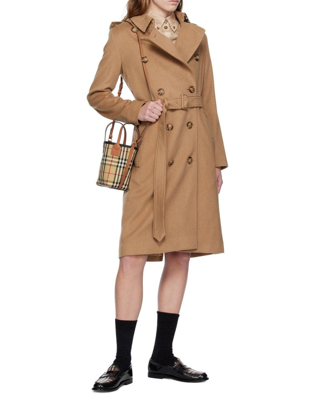 Burberry Multicolor London Checked Mini Tote Bag