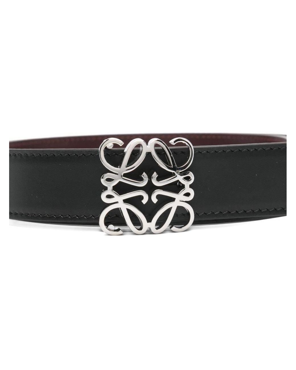 Loewe White Anagram Reversible Belt