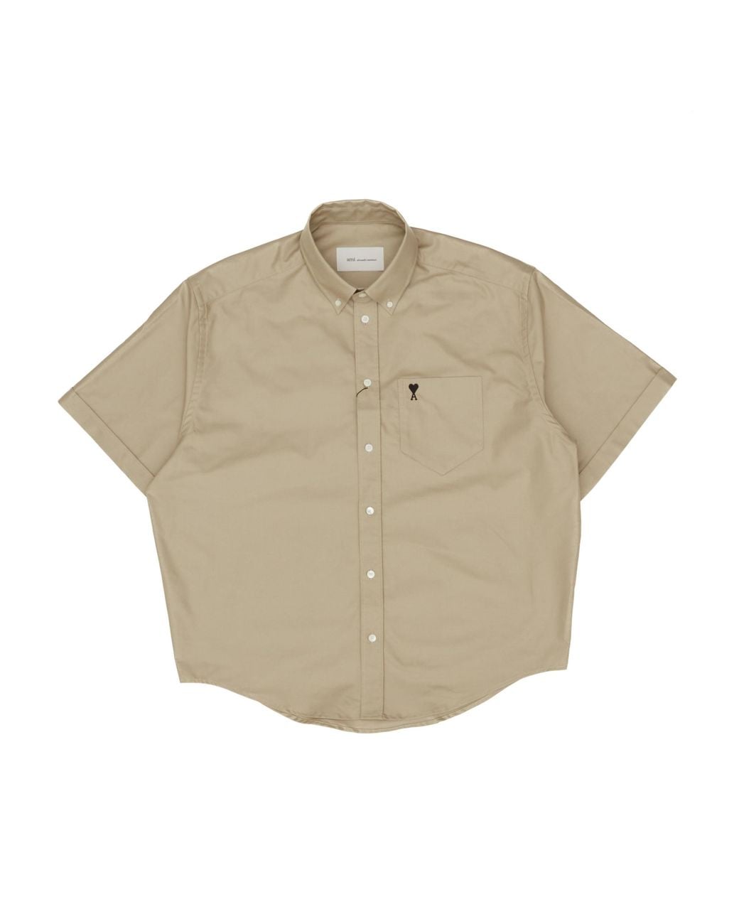 AMI Natural Logo Detailed Short Sleeved Shirt for men
