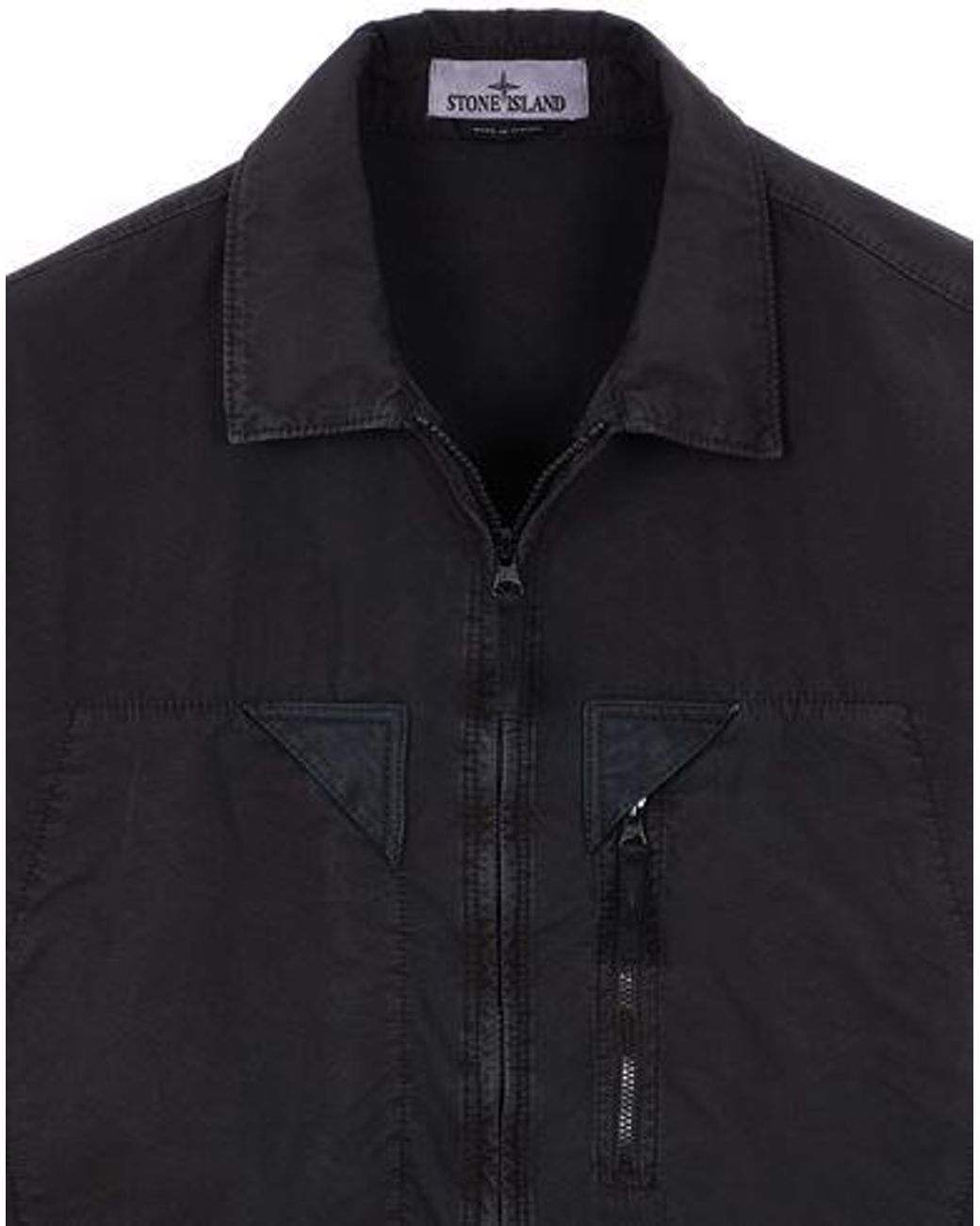 Stone Island Black Lapel Shirt for men