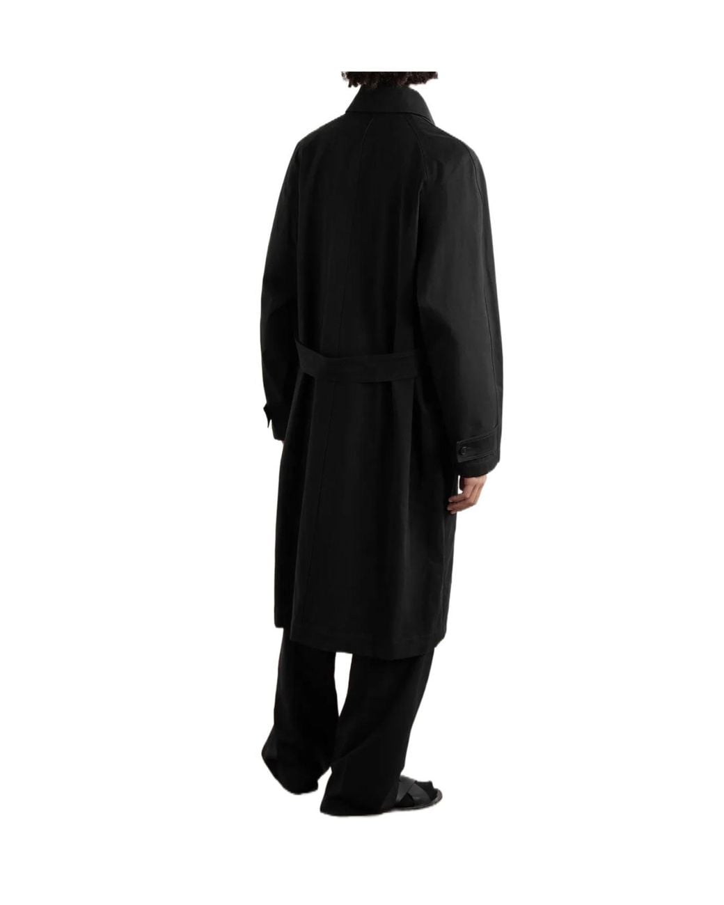 The Row Black Long Cotton Trench Coat for men