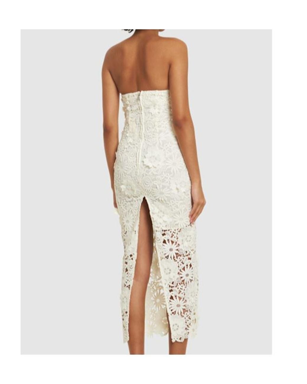 ROTATE BIRGER CHRISTENSEN White Midriff-Baring Midi Dress