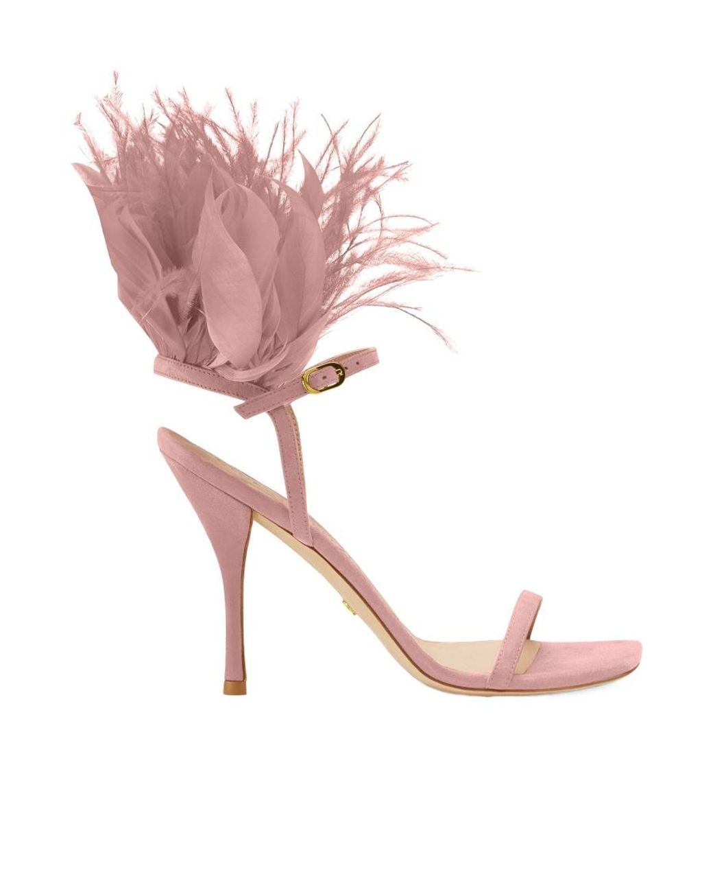 Stuart Weitzman Pink Feather High-Heeled Sandals