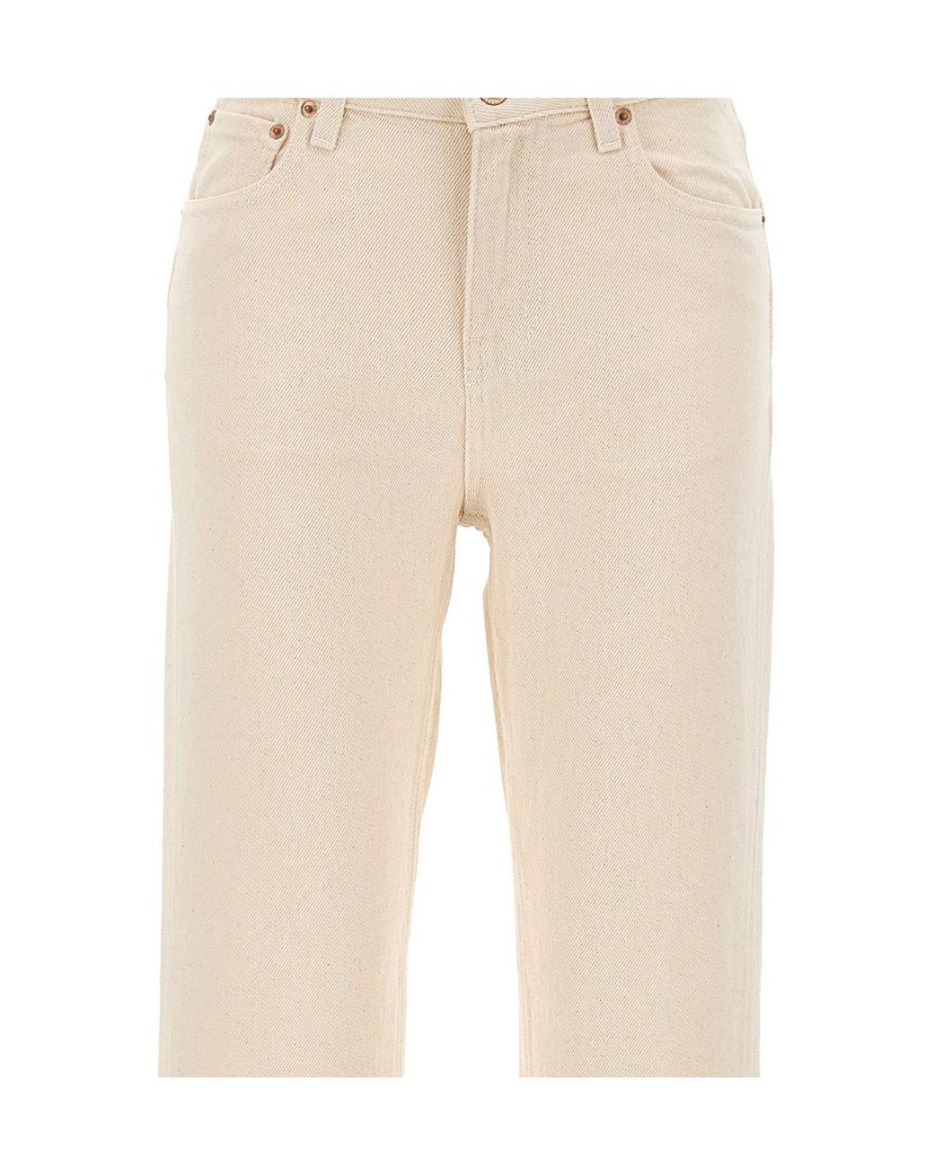 Aspesi Natural High-Waist Straight-Leg Jeans
