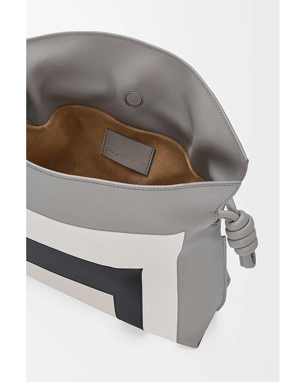 Loewe Gray Medium Flamenco Clutch Bag/Light Ghost