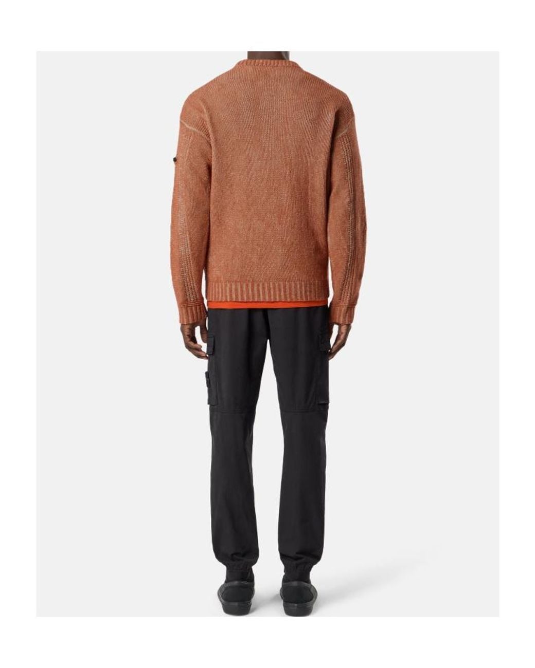 Stone Island Black Regular-Tapered-Fit Cargo Trousers With Drawstring Waistband for men