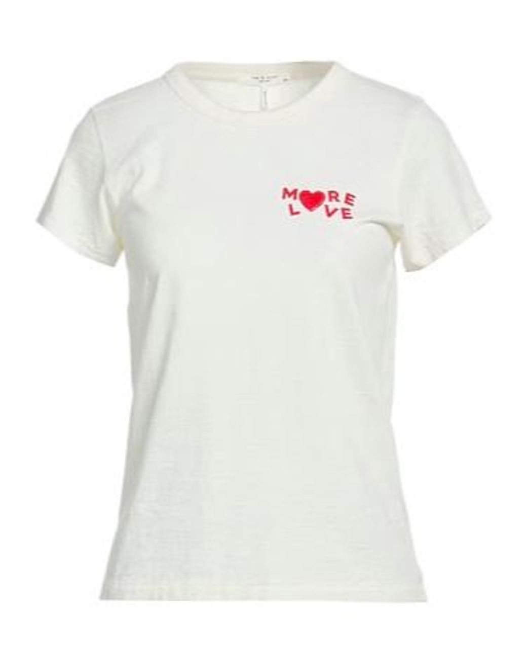 Rag & Bone White Solid Color Printed Short-Sleeve T-Shirt