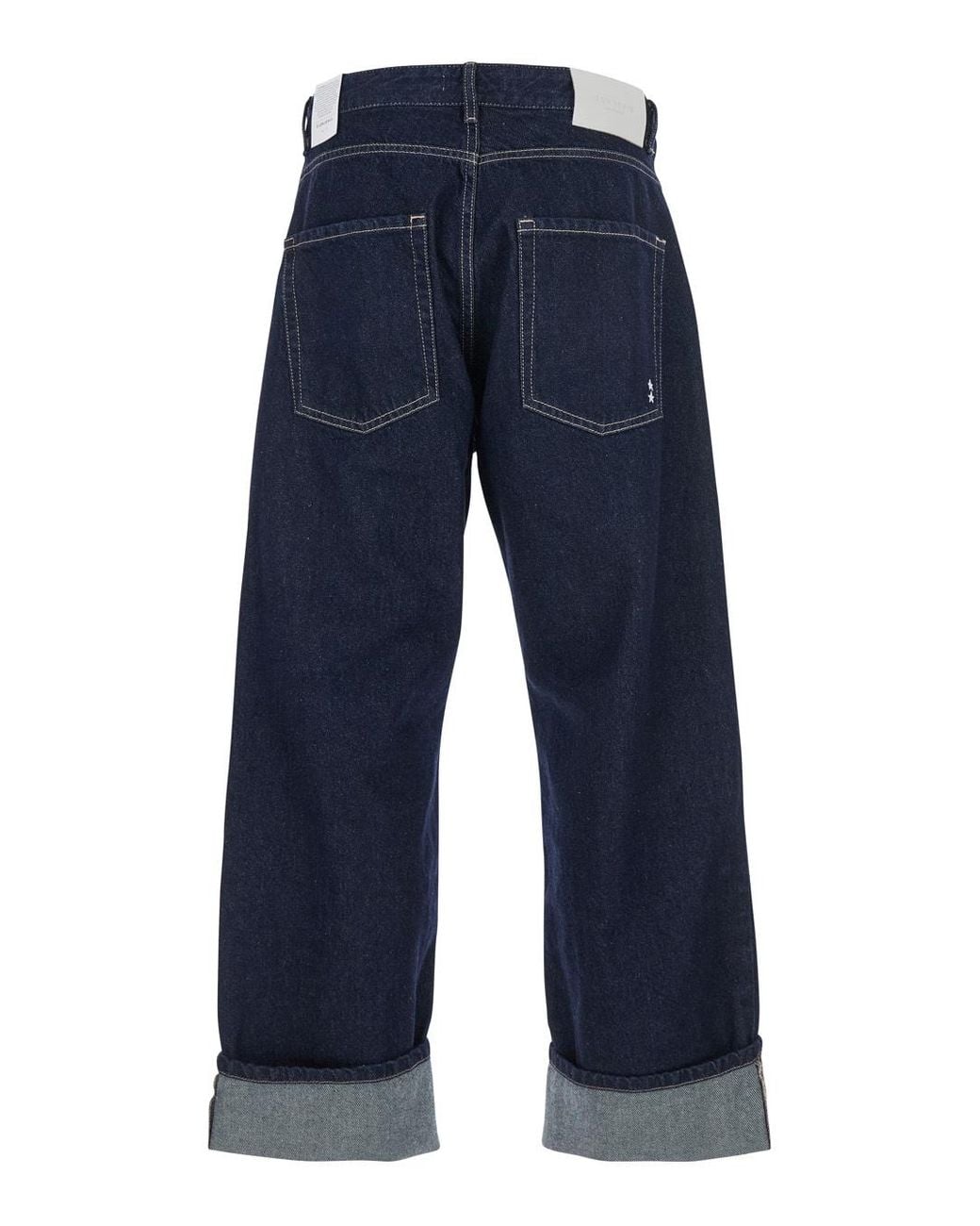 ICON DENIM Blue Ross Logo Patch Jeans for men