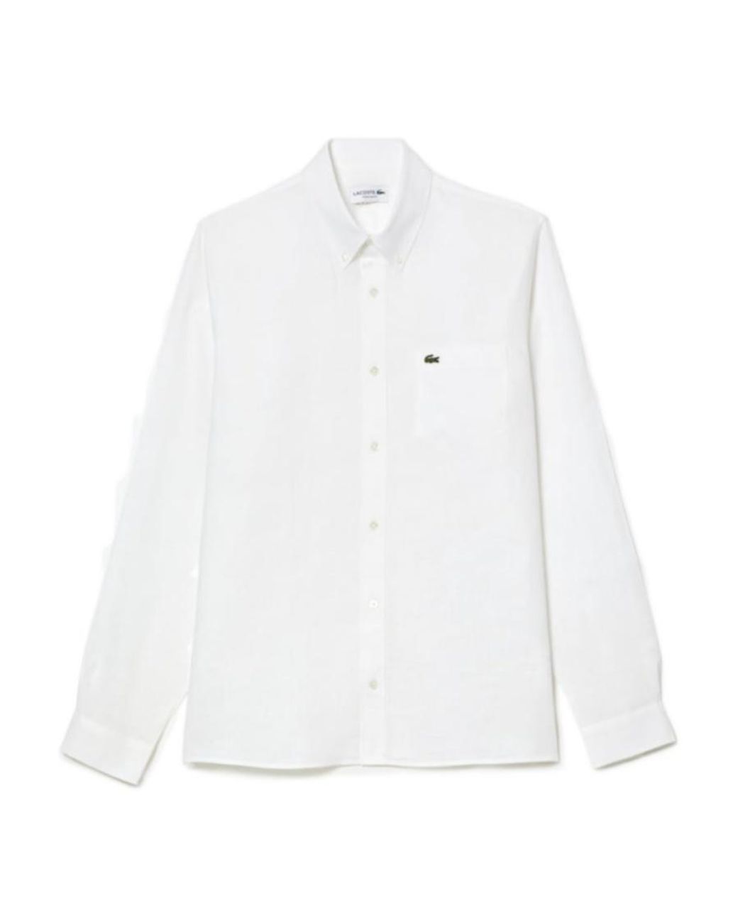 Lacoste White Logo-Embroidered Button-Up Shirt for men