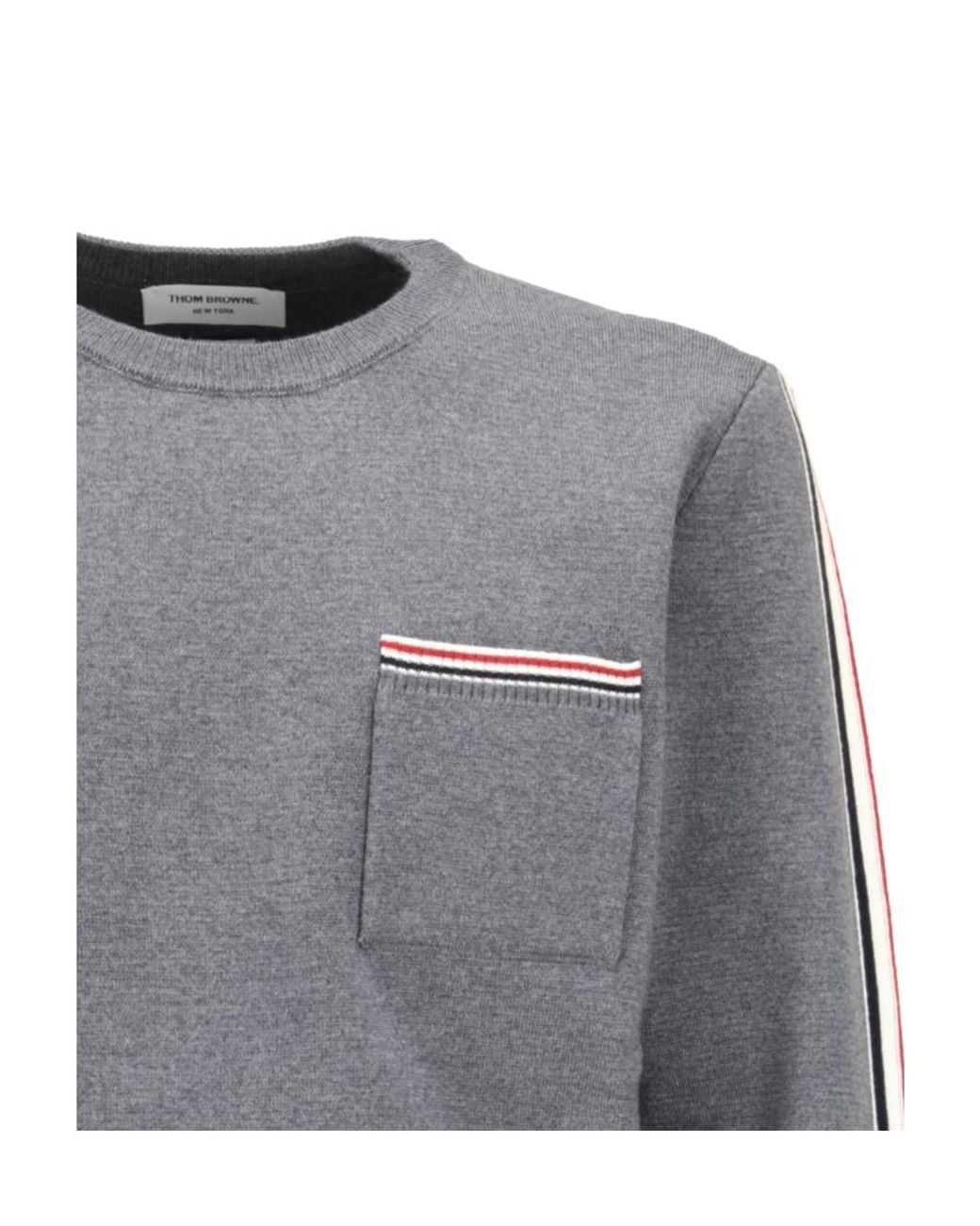Thom Browne Gray Round-Neck Sweater for men