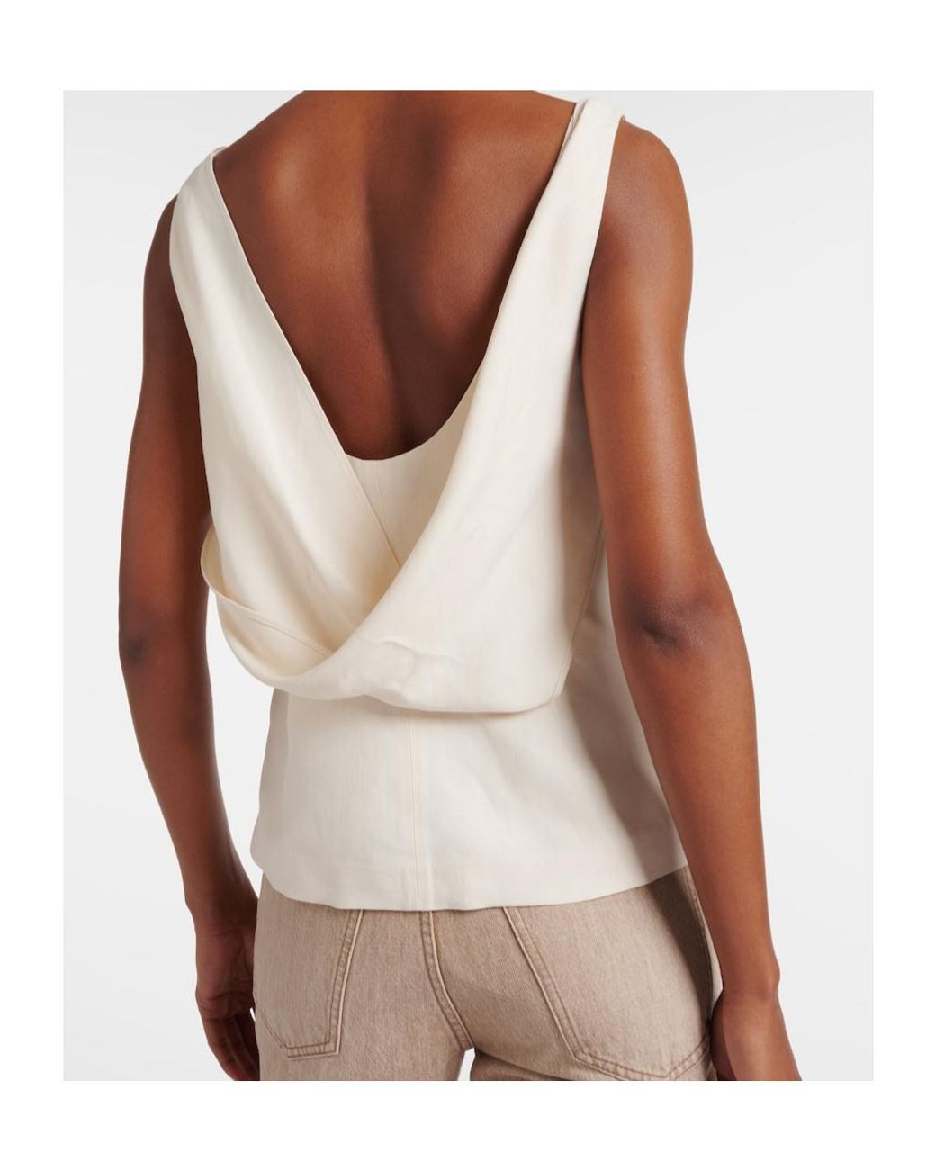 Brunello Cucinelli White Draped Top
