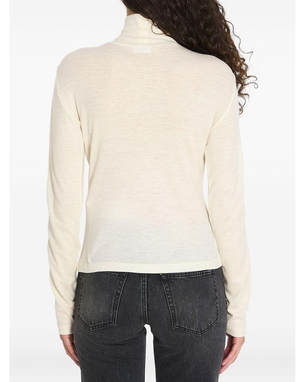 Céline White Turtleneck Top