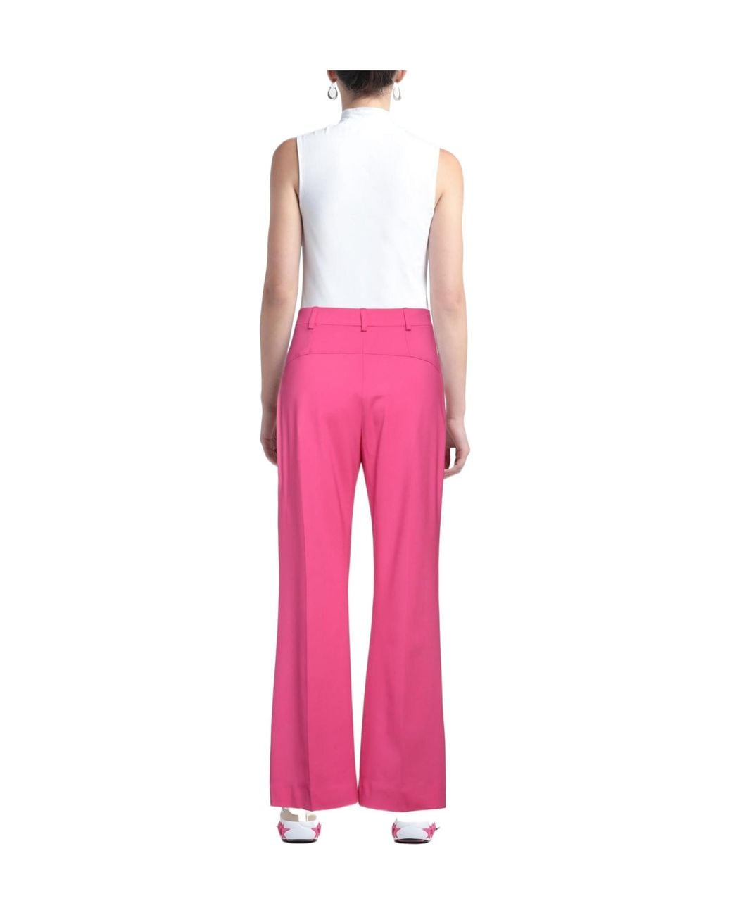 Jacquemus Pink Solid Color Casual Trousers